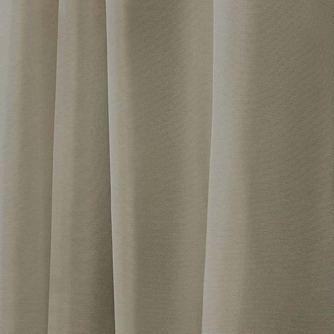 NICOLE MILLER NEW YORK Canvas Indoor/Outdoor Grommet Top Curtain Panel Pair, 54"x108", Khaki NicoleMiller