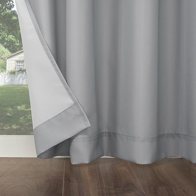 Sun Zero Marina Indoor/Outdoor UV Protectant Energy Efficient Grommet Curtain Panel, 54" x 84", Gray SunZero%E2%84%A2