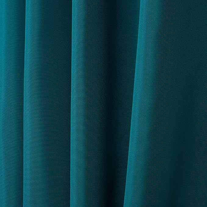 NICOLE MILLER NEW YORK Canvas Indoor/Outdoor Grommet Top Curtain Panel Pair, 54"x84", Turk Teal NicoleMiller
