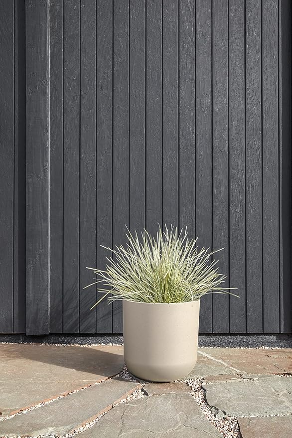 Veradek Round Lima Plastic Planter Pots for Indoor/Outdoor Garden Use, Sand Color, 5 Year Warranty VeradekOutdoor