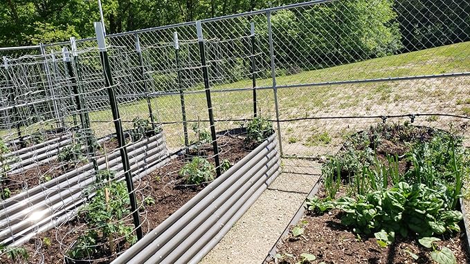A ANLEOLIFE Set of 14, 18 Inch Tall Raised Garden Beds Kit, Heart-Shaped, Large Oval & Round Metal Planters – Ideal for Backyard Vegetables Flowers Herbs, Quartz Grey AAnleolife