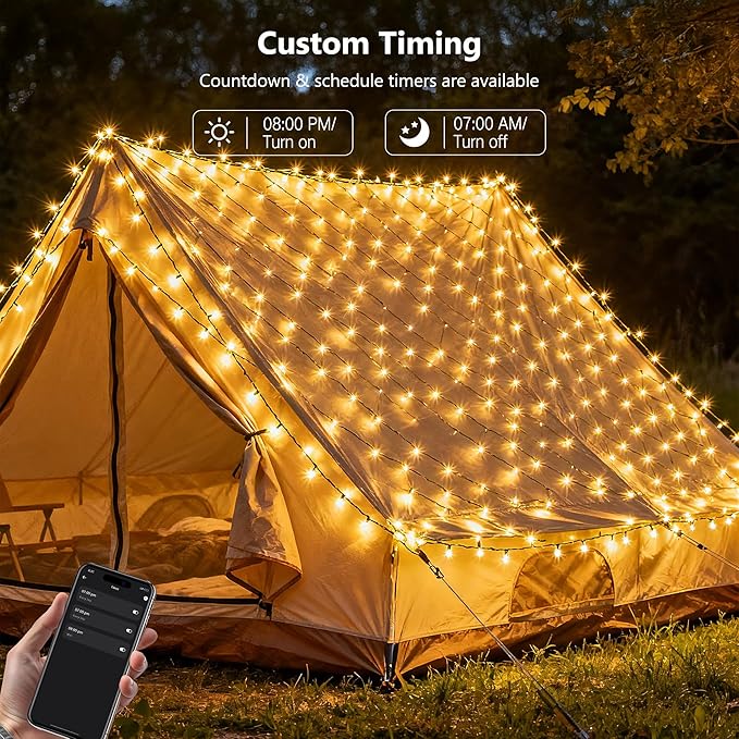 Brizled Smart String Lights, 65.61ft 200 LED Christmas Lights with APP & Voice Control, WiFi Christmas Fairy Light Warm White Music Sync Xmas Tree Lighting Green Wire for Home Xmas Tree Party Decor Brizled