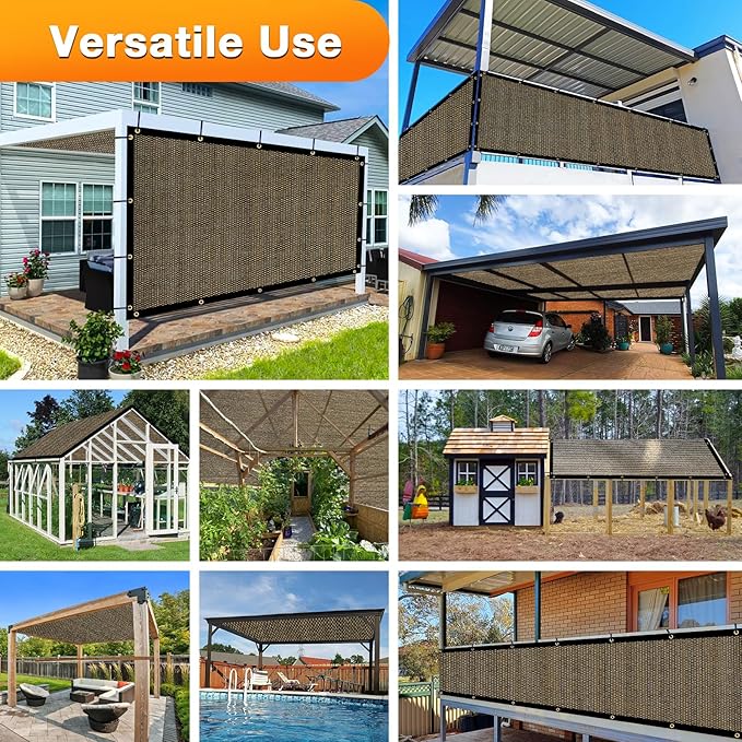 Artpuch Outdoor Pergola Shade Cover 18x19 FT Sun Shade Cloth with Grommets Mocha 90% UV Protection Canopy Patio Privacy Screen (Customized Available) Artpuch