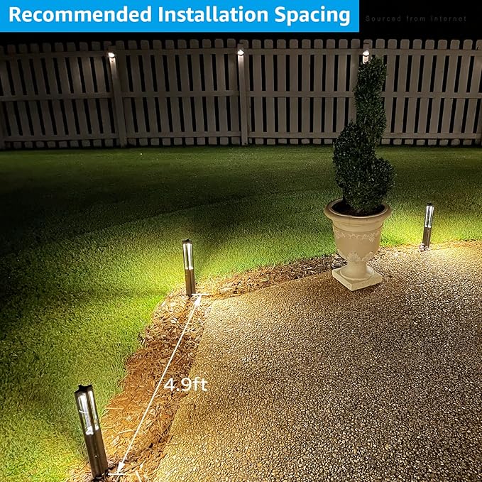 LEONLITE 10-Pack Low Voltage Landscape Pathway Lights, LED Bollard Path Lights, 3W Outdoor Landscape Lighting for Driveway, Garden, Aluminum, 12-15V AC/DC, IP65 Waterproof, 3000K Warm White, Black LEONLITE