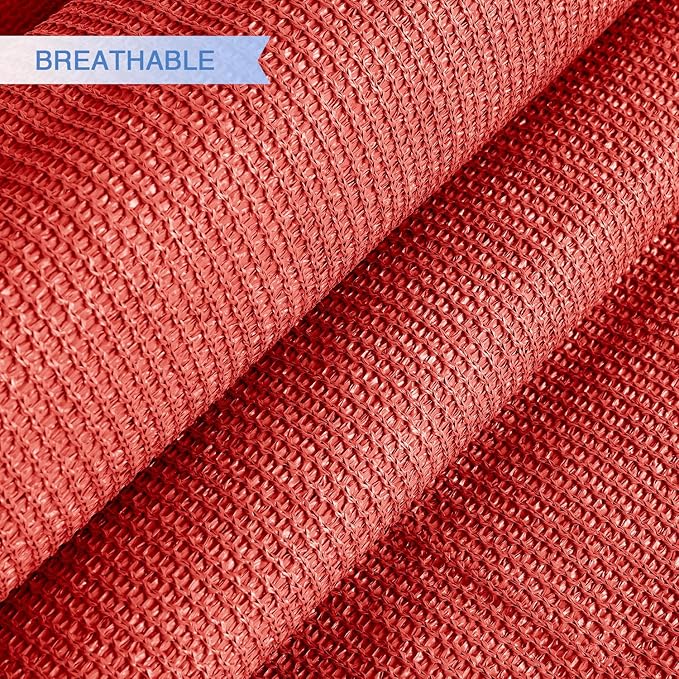 E&K Sunrise 4' x 4' x 4' Sun Shade Sail Triangle Canopy Shade Cover UV Block for Patio Backyard Garden Outdoor (Red) EKSUNRISEINC