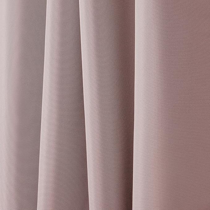 NICOLE MILLER NEW YORK Canvas Indoor/Outdoor Grommet Top Curtain Panel Pair, 54"x108", Blush NicoleMiller