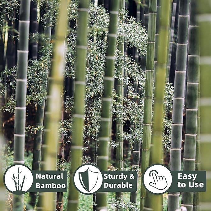 50Pcs / 3ft Bamboo Plant Stakes for Indoor Outdoor Plants, Garden Plant Support Sticks, Poles for Tomato Vegetables Beans Trees Potted Climbing Plants(0.32''-0.4'') Avalution