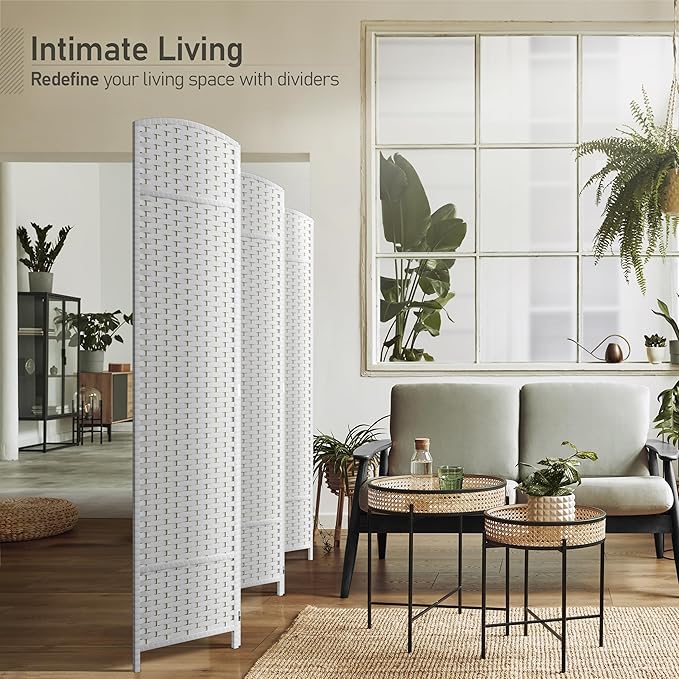 Sorbus 6 Panel Room Divider 6 ft. Tall - Privacy Screen, Extra Wide Double Hinged Panels, Mesh Hand-Woven Design, Partition Room Dividers and Folding Privacy Screens, Wall Divider for Room Separation Sorbus