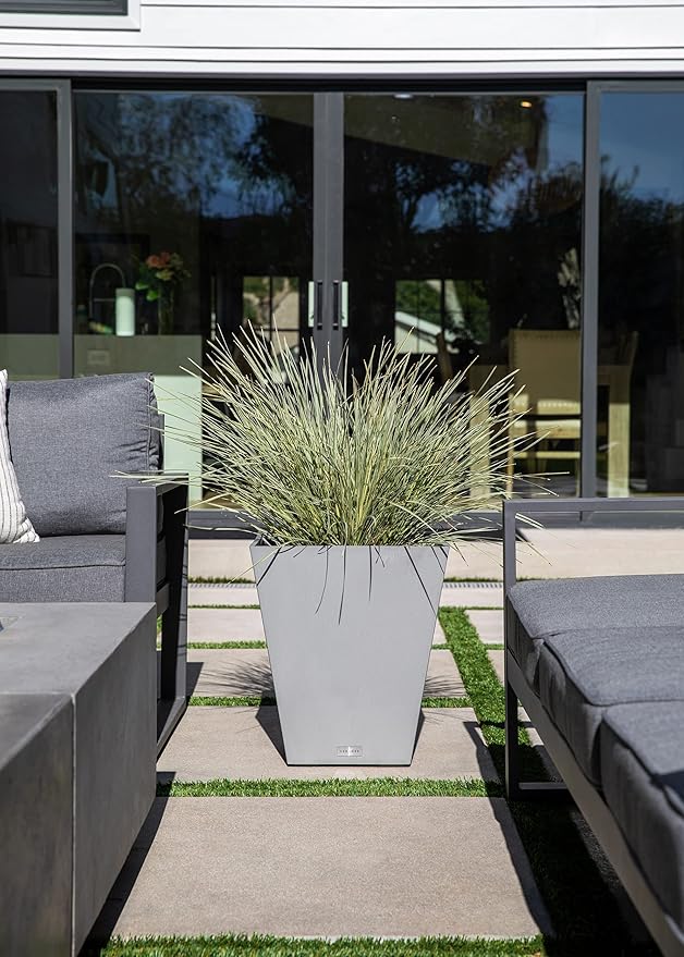Veradek Pure Series Nobleton Plastic Planter - Large Pots for Indoor or Outdoor Porch/Patio | Durable All-Weather Use with Drainage Holes | Modern Planter Décor for Flowers, Shrubs, Trees VeradekOutdoor