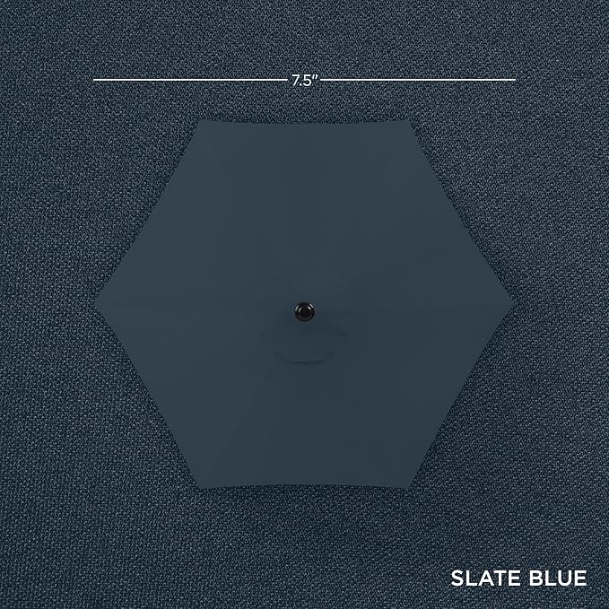 Best Choice Products 7.5ft Heavy-Duty Round Outdoor Market Table Patio Umbrella w/Steel Pole, Push Button Tilt, Easy Crank Lift - Slate Blue BestChoiceProducts