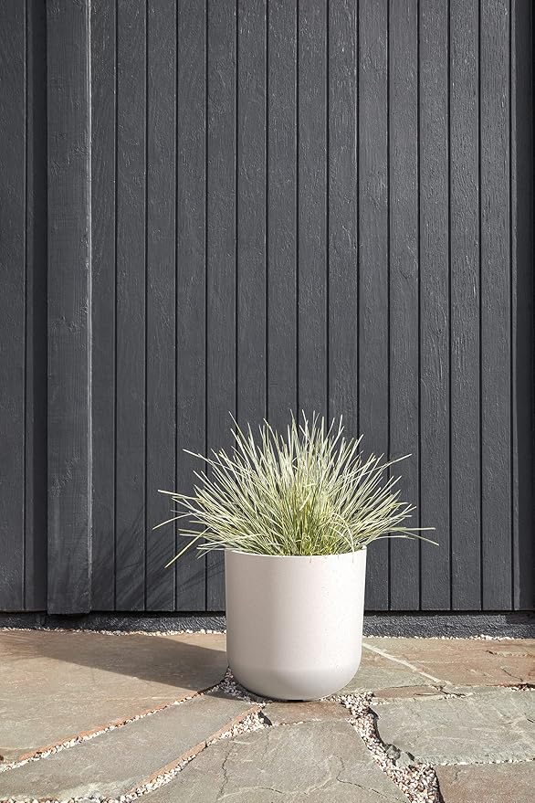 Veradek Mason Series Lima Planter - Round Planter for Indoor or Outdoor Porch/Garden | Made from Plastic-Stone Composite with Drainage Holes | Modern Décor for Succulents, Flowers, Small Plants VeradekOutdoor