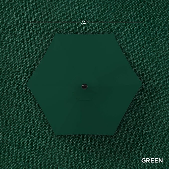 Best Choice Products 7.5ft Outdoor Solar Market Table Patio Umbrella for Deck, Pool w/Tilt, Crank, LED Lights - Green BestChoiceProducts