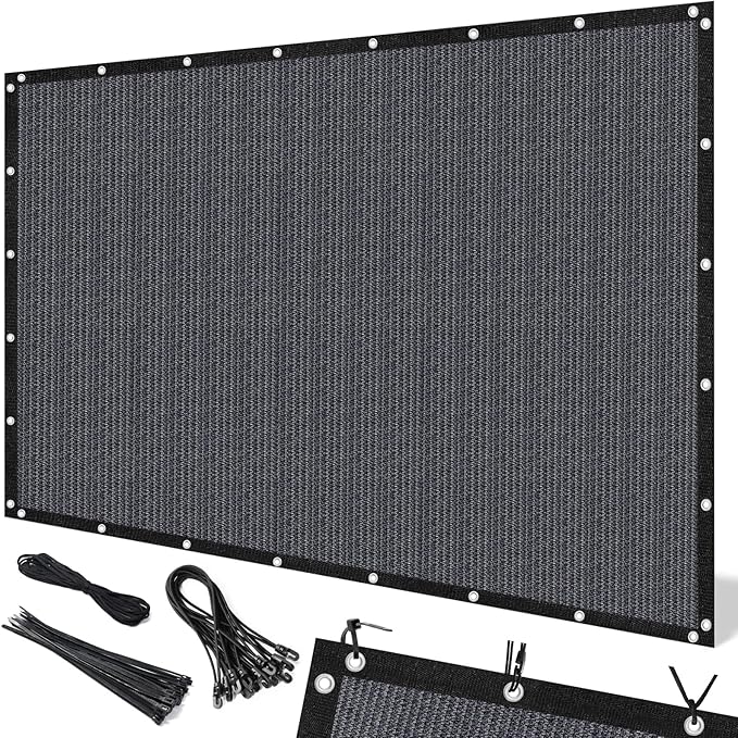 Artpuch 90% Sun Shade Cloth, 4 x 8 FT Pergola Shade Cover Canopy with Grommets, Sun Screen Fabric Tarp for Patio, Outdoor, Garden, Backyard, Blue Grey Artpuch