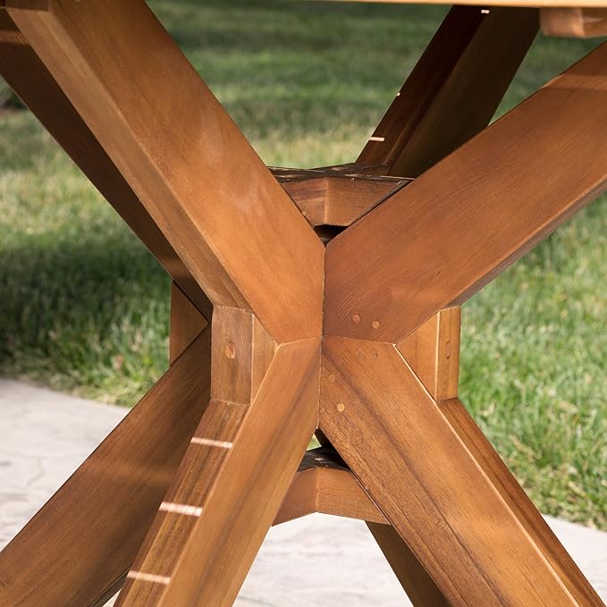 Christopher Knight Home Stamford Outdoor Acacia Wood Round Dining Table, Teak Finish ChristopherKnightHome