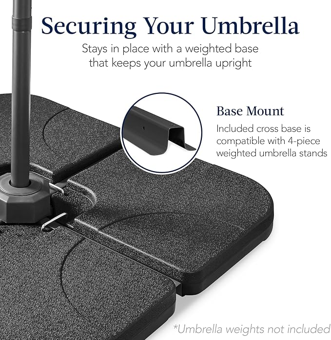 Best Choice Products 10ft Offset Cantilever Hanging Market Patio Umbrella, Smooth 360° Rotation, 8 Sturdy Ribs, Easy Adjustment - Navy Blue BestChoiceProducts