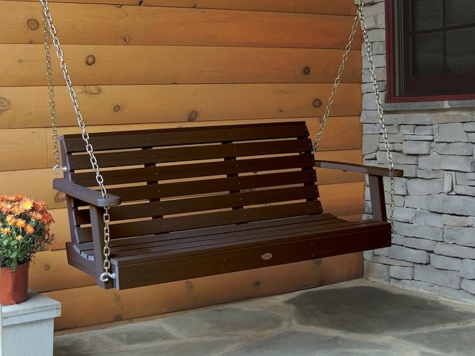highwood Weatherly Porch Swing, 4 Feet, Weathered Acorn highwood