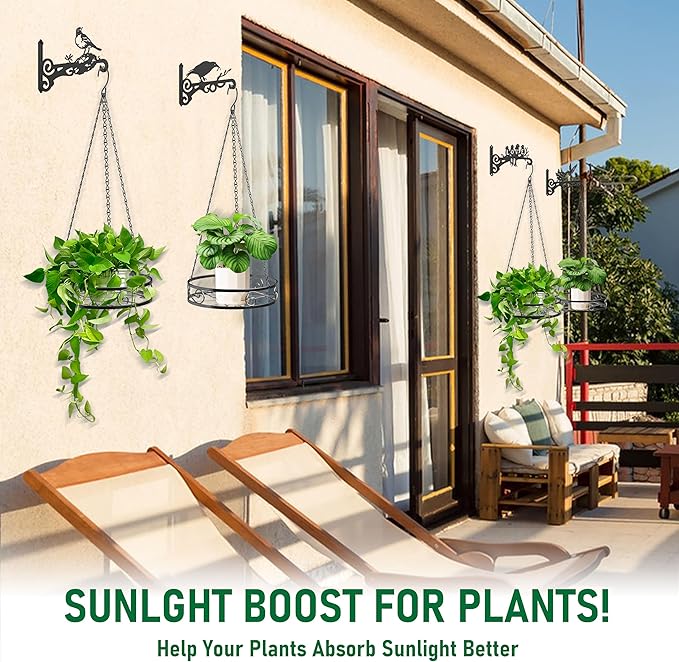 2-Pack Hanging Planters for Indoor Plants - Heavy Duty Metal Plant Hanger Indoor with 3 Chains and Hooks – Aesthetic Hanging Plant Holder for an Instant Gardening Decor Qiaomeiysp