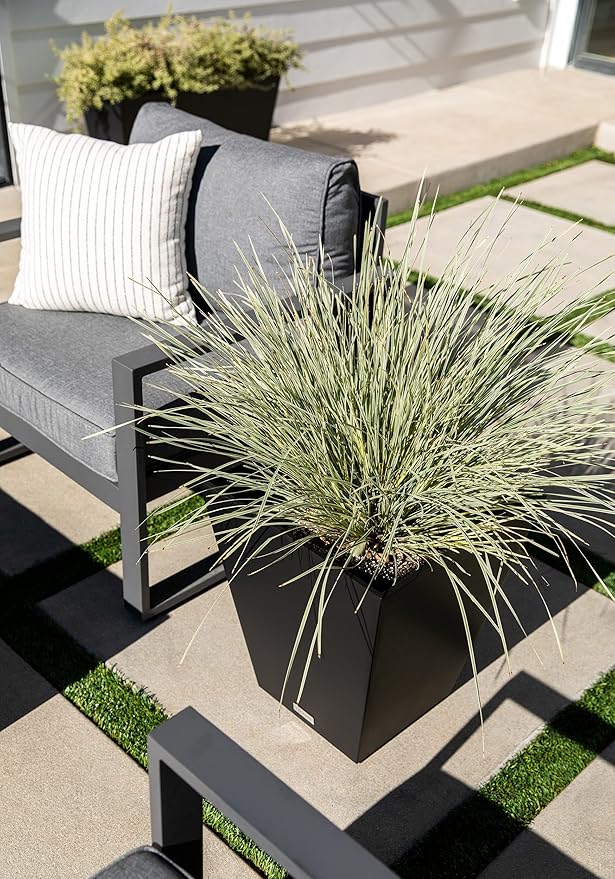 Veradek Pure Series Nobleton Plastic Planter - Large Pots for Indoor or Outdoor Porch/Patio | Durable All-Weather Use with Drainage Holes | Modern Planter Décor for Flowers, Shrubs, Trees VeradekOutdoor
