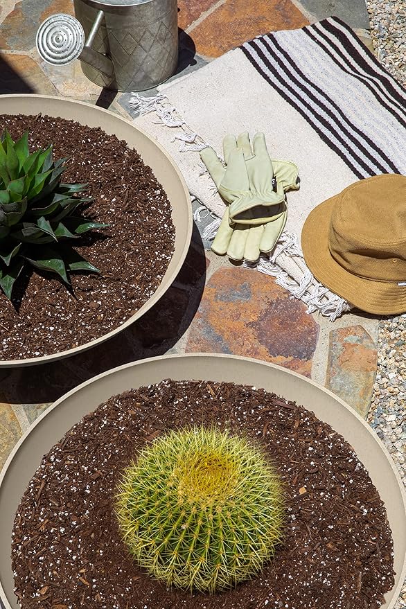 Veradek Mason Series Lane Bowl Planter| for Indoor or Outdoor Tabletops/Gardens |Made from Plastic-Stone Composite with Drainage Holes|Modern Décor for Flowers, Succulents, Small Plants VeradekOutdoor