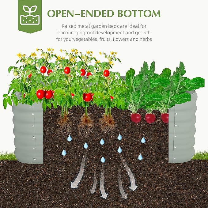 Galvanized Raised Garden Bed, Outdoor Planter Bed, Metal Planter Box for Gardening and Planting,4x2x1.5ft, Light Green Besebay