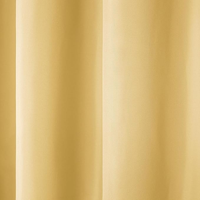 TOWN & COUNTRY BASICS Cabana Solid Heavyweight Indoor Outdoor Curtains, Light Filtering Opacity with Grommet Top, Water Repellent, 2-Pack Set, 54"x84", Sundress Yellow TOWN+%26+COUNTRY+BASICS
