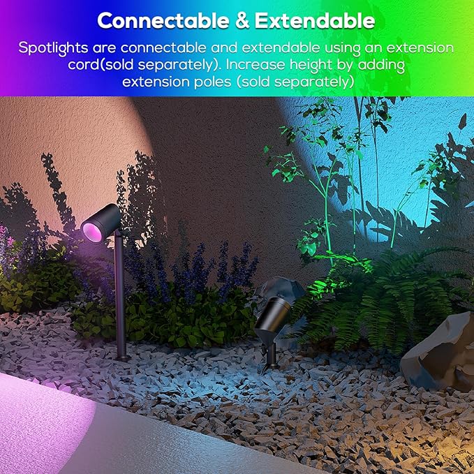 ZYAN 8 Pack Smart Landscape Lights, Color Changing Landscape Spotlights, App Control & Remote Control, Compatible with Alexa ZYAN