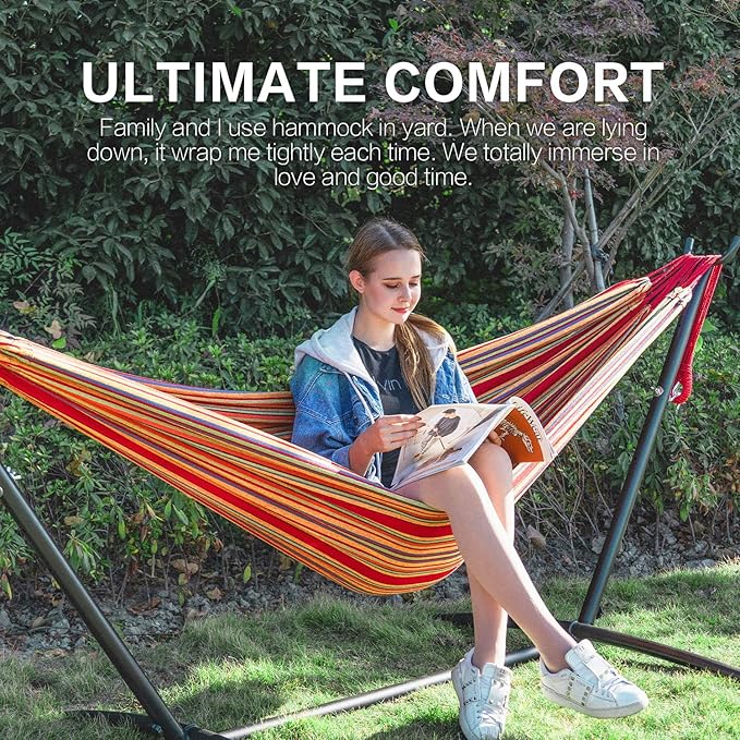 PNAEUT Hammocks and Stand Double (Red) PNAEUT