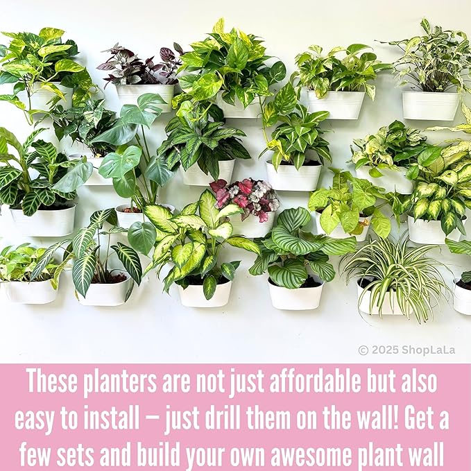 LaLaGreen Outdoor Rail Planter (2 Pack, 11.8 Inch) Metal Iron Hanging Flower Pot Deck Railings White Fence Bucket Modern Countryside Boho Style Wall Mount Window Box Plant Holder Hooks Porch Decor L%C3%A1L%C3%A1Green