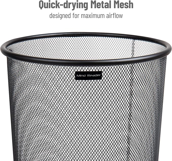 Mind Reader Umbrella Stand, Multi-Purpose Mesh Storage Stand, Organizer for Office and Entryway, Metal Mesh, Black MindReader