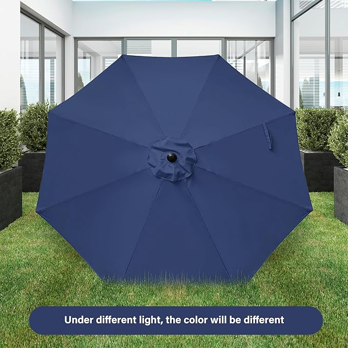 Simple Deluxe 9' Patio Umbrella Outdoor Table Market Yard Umbrella with Push Button Tilt/Crank SimpleDeluxe