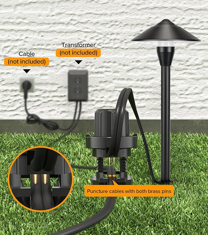 LUTEC 12V Low Voltage Pathway Lights, Die-cast Aluminum Pathway Lights with Connectors，IP65 Waterproof Outdoor Landscape Lighting, 3W 240LM Warm White 3000K for Path, Yard, Garden, 4 Pack LUTEC