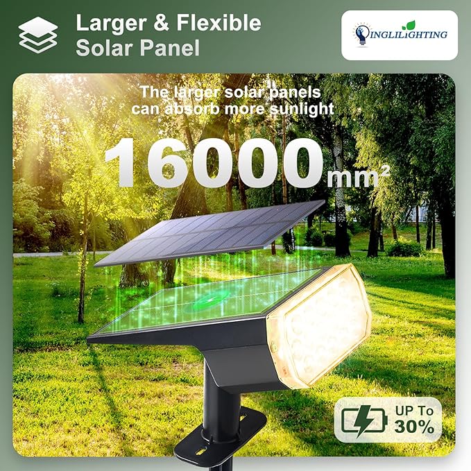 DINGLILIGHTING Waterproof Solar Lights Outdoor: IP65 Led Spot Light Decorations for Garden - 3 Lighting Modes Solar Powered for Yard - Dust to Dawn Uplighting Landscape Pathway Drive Patios 6PC Warm DINGLILIGHTING