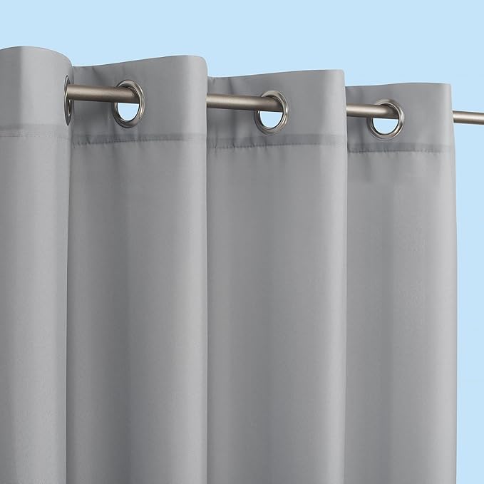 Sun Zero Marina Indoor/Outdoor UV Protectant Energy Efficient Grommet Curtain Panel, 54" x 84", Gray SunZero%E2%84%A2