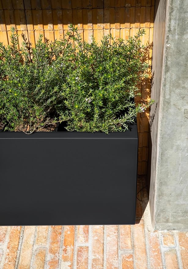 Veradek Block Series Long Box Planter - Large Rectangular Planter for Indoor or Outdoor Patio/Porch | Durable All-Weather Use with Drainage Holes | Modern Décor for Tall Plants, Flowers or Shrubs VeradekOutdoor