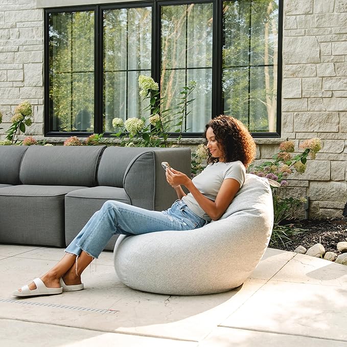 Big Joe Tuffet Weatherproof Bean Bag Chair, Ceramic Intertwist, Durable Weather Resistant Fabric, 2.5 feet Teardrop BigJoe