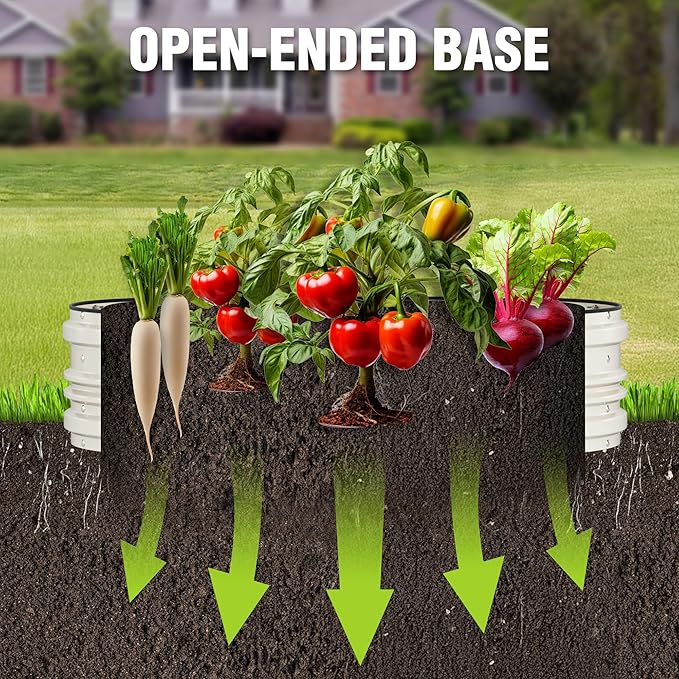 WORKPRO 4x2x1ft Galvanized Raised Garden Bed Set, Rust & Corrosion Protection, Easy Assembly, Safe Edge, Ideal for Vegetables & Flowers, White WORKPRO
