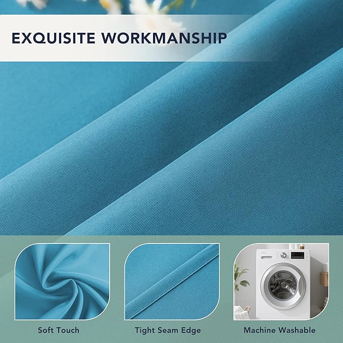 Outdoor Curtains for Patio Waterproof - 6 Panels Privacy Weatherproof Outside Curtains with Grommets for Pergola, Gazebo, Porch, Cabana, Balcony, 54 x 108 Inch, Teal RichSets