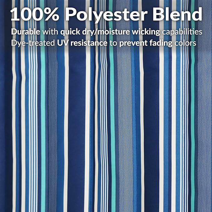 Sunnydaze Quilted Outdoor Hammock with Spreader Bars - Heavy-Duty 450-Pound Capacity Double Hammock for Outside - Breakwater Stripe SunnydazeDecor