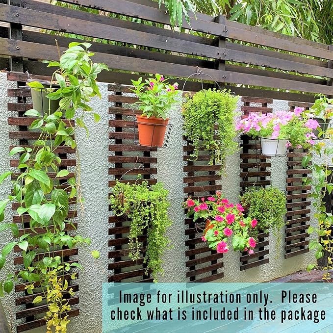 ShopLaLa Wall Planter - 2 Pack, Wooden Hanging Large Planters for Indoor Outdoor Plants, Live Vertical Garden, Plant Wall Mount Flower Pot Holder Hanger Stand Green Herb Wall Decor 47.2" (120cm) ShopLaLa