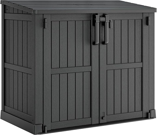 LHBcraft Outdoor Storage Cabinet 36 Cu Ft with Lockable Doors, Portable Horizontal Resin Storage Shed -Easy to Assemble, Waterproof Outdoor Storage Box for Backyards,Patios Black LHBcraft-US