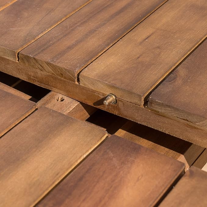 Christopher Knight Home Wilson Outdoor Expandable Acacia Wood Dining Table , Teak Finish GDFStudio