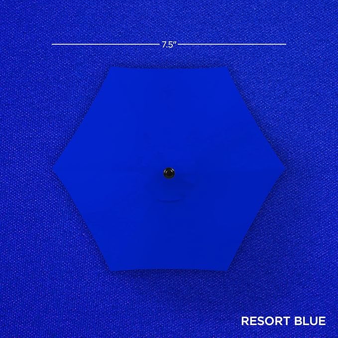 Best Choice Products 7.5ft Outdoor Solar Market Table Patio Umbrella for Deck, Pool w/Tilt, Crank, LED Lights - Resort Blue BestChoiceProducts