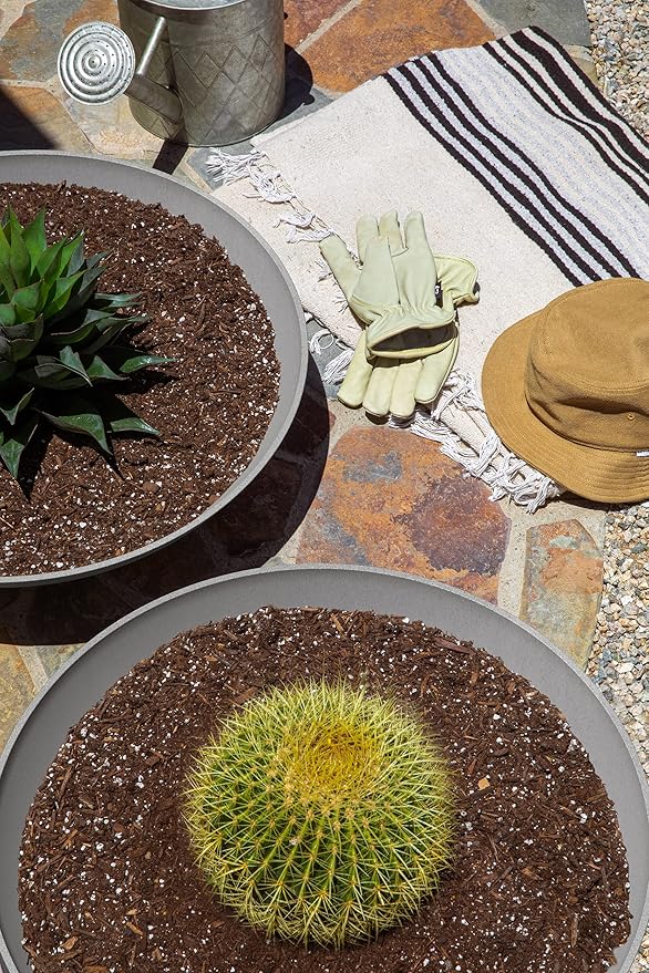 Veradek Mason Series Lane Bowl Planter| for Indoor or Outdoor Tabletops/Gardens |Made from Plastic-Stone Composite with Drainage Holes|Modern Décor for Flowers, Succulents, Small Plants VeradekOutdoor