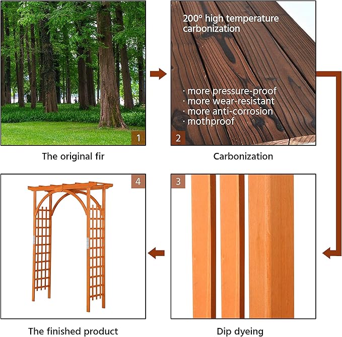 Yaheetech 85in Wooden Garden Trellis Horticulture Garden Arch Arbor for Climbing Planting Plant Stand in Garden Yard Outdoor, Brown Yaheetech