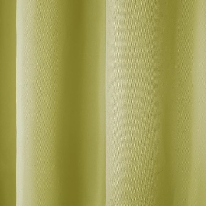 TOWN & COUNTRY BASICS Cabana Solid Heavyweight Indoor Outdoor Curtains, Light Filtering Opacity with Grommet Top, Water Repellent, 2-Pack Set, 54"x84", Kiwi Green TOWN+%26+COUNTRY+BASICS