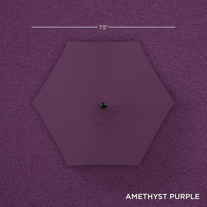 Best Choice Products 7.5ft Heavy-Duty Round Outdoor Market Table Patio Umbrella w/Steel Pole, Push Button Tilt, Easy Crank Lift - Amethyst Purple BestChoiceProducts