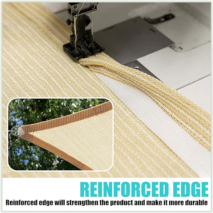 Amgo Custom Size 10' x 16' x 18.9' Grey Right Triangle Sun Shade Sail Order to Make Canopy Awning UPF50+ AGSLT, 95% UV Blockage, Water & Air Permeable, 200GSM Commercial Standard (We Customize) Amgo