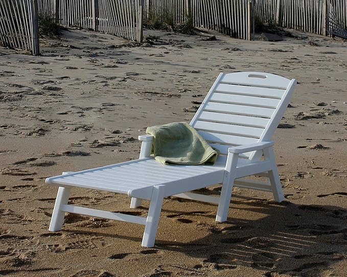 POLYWOOD NCC2280GY Nautical Arms Chaise, Slate Grey POLYWOOD