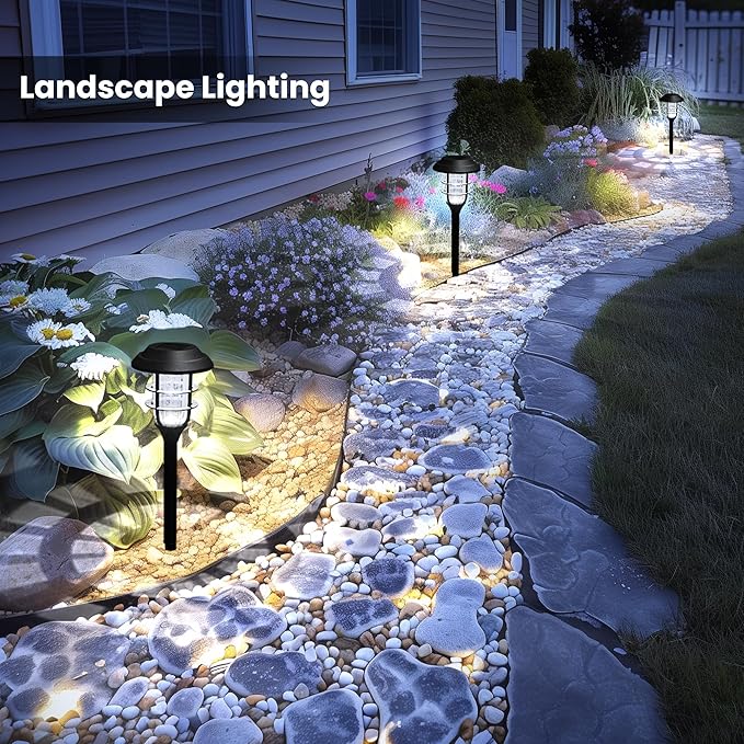 SOLPEX Solar Lights for Outside, Solar Outdoor Pathway Garden Lights Waterproof, Solar Powered Landscape Lighting for Yard, Garden, Pathway, Patio, Porch, Walkway, Driveway, 12 Pack(Cold White) Solpex