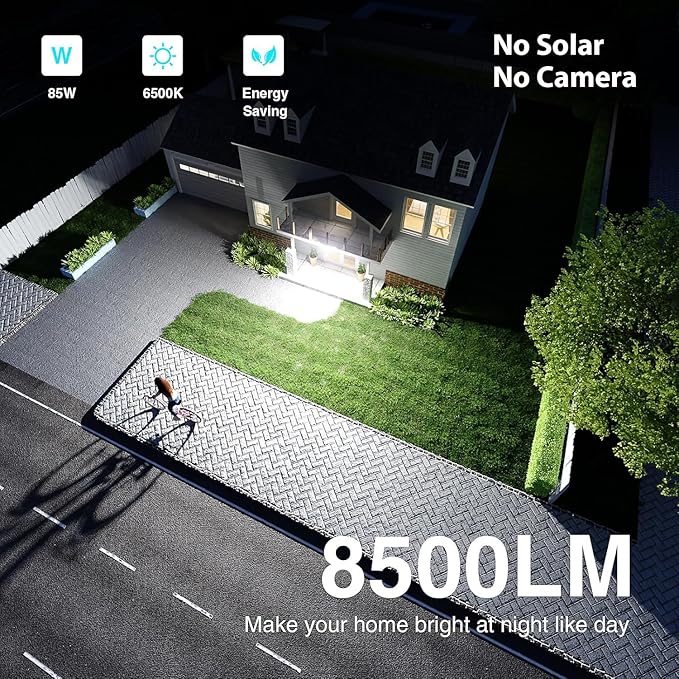85W LED Security Lights Motion Sensor Light Outdoor, 8500LM Dusk to Dawn, IP65 Waterproof, 6500K, 3 Head Motion Detected Flood Light, Floodlight for Outside, Garage, Yard, Porch (Brown) Abovizo